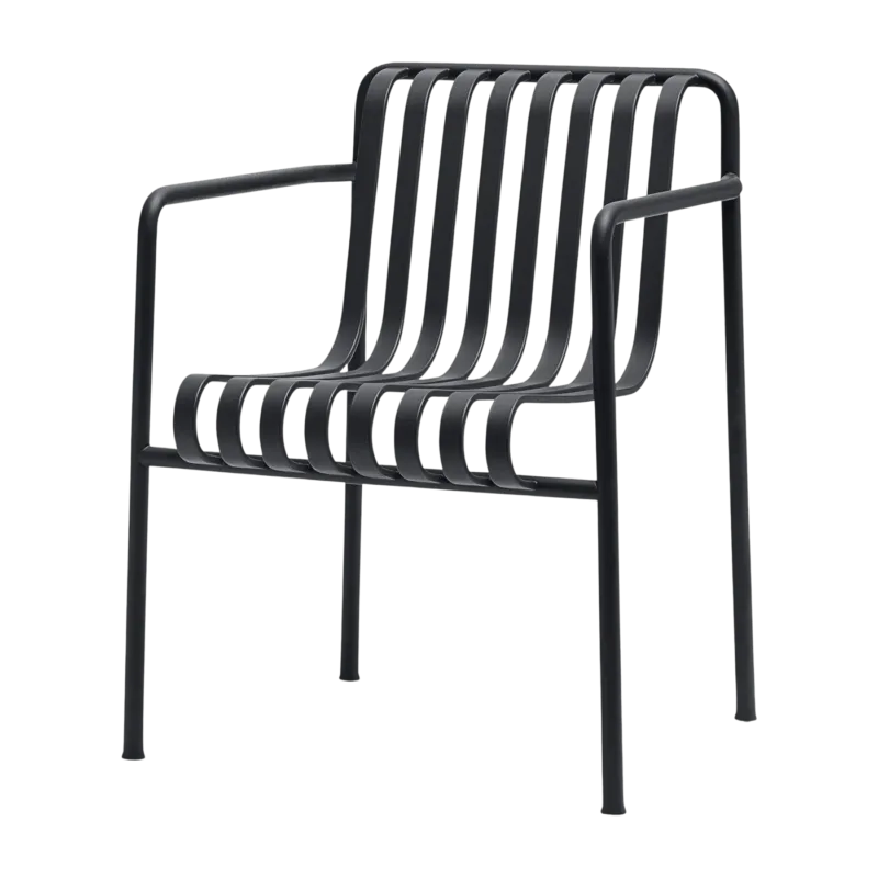Fauteuil de jardin avec accoudoir en métal anthracite Palissade - HAY - The Cool Republic
