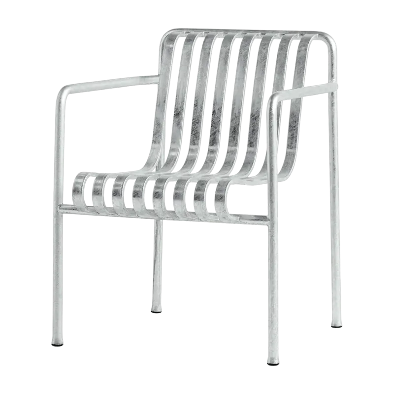 Fauteuil de jardin avec accoudoir en métal gris galvanisé Palissade - HAY - The Cool Republic