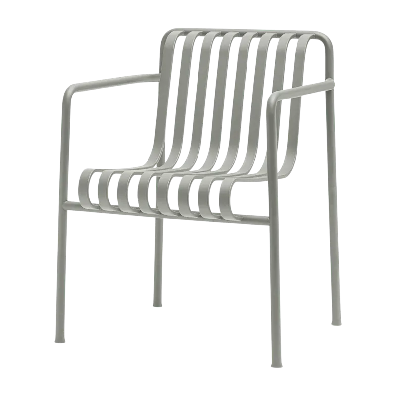 Fauteuil de jardin avec accoudoir en métal gris Palissade - HAY - The Cool Republic
