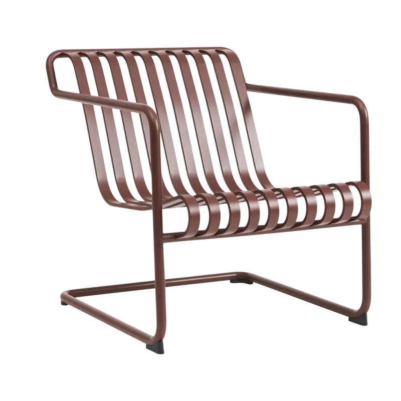 Fauteuil de jardin avec accoudoirs en acier rouge Palissade - HAY - The Cool Republic