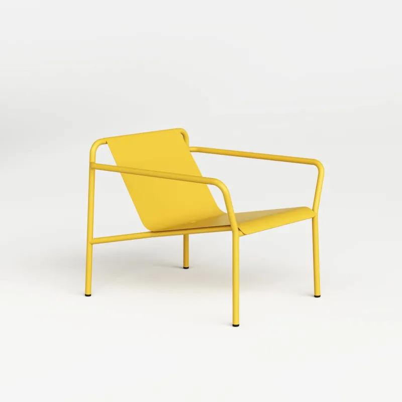 Fauteuil de jardin en acier thermolaqué inoxydable jaune 78x67cm Panorama - TIPTOE - The Cool Republic