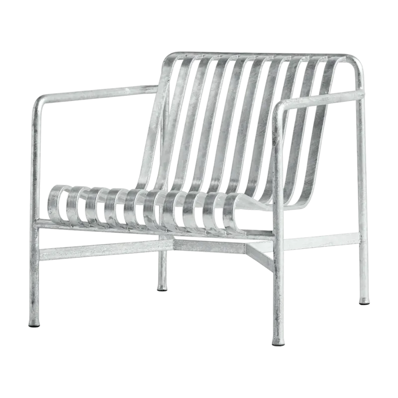 Fauteuil de jardin lounge en métal gris galvanisé Palissade - HAY - The Cool Republic