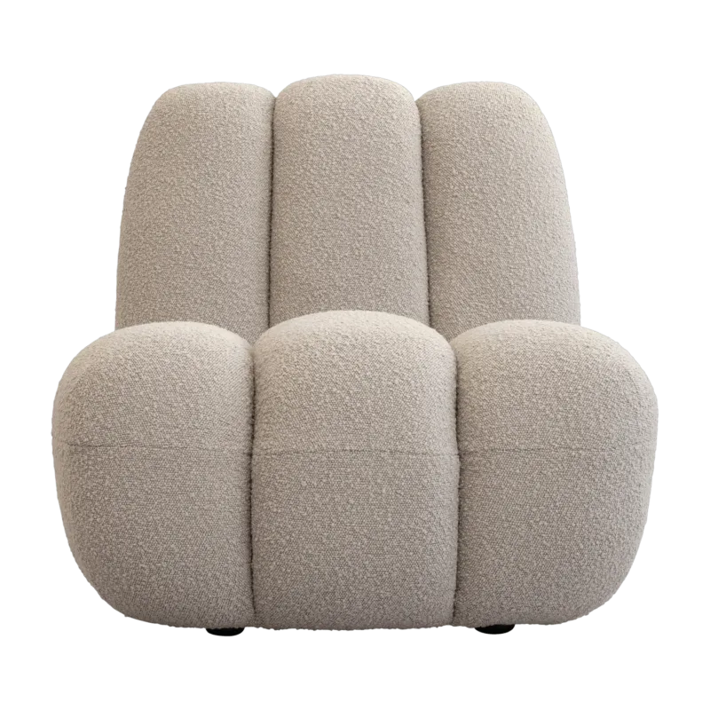 Fauteuil design en tissu bouclé beige Toe - 101 COPENHAGEN - The Cool Republic