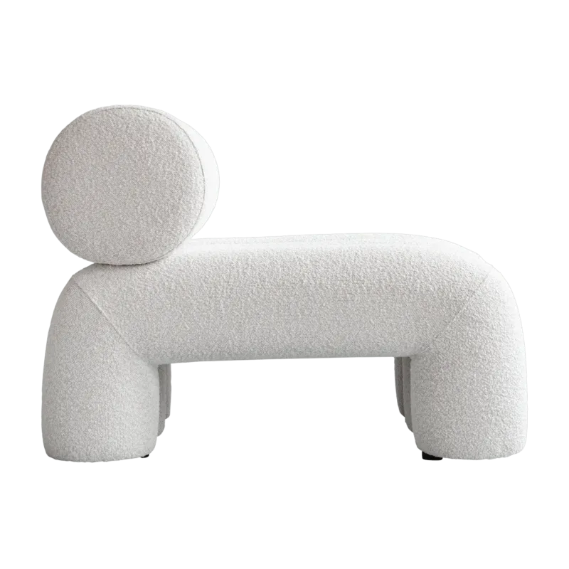 Fauteuil design en tissu bouclé blanc cassé Foku - 101 COPENHAGEN - The Cool Republic