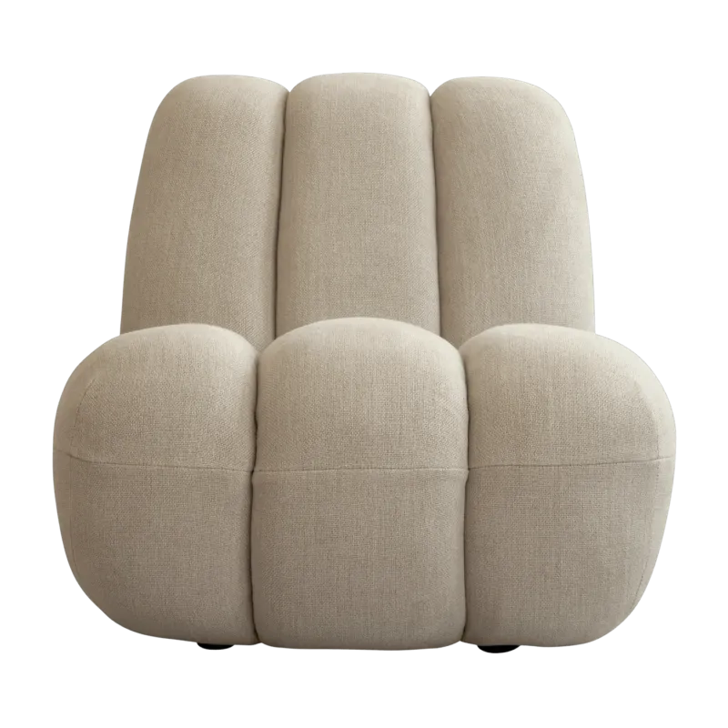 Fauteuil design en tissu lin beige Toe - 101 COPENHAGEN - The Cool Republic