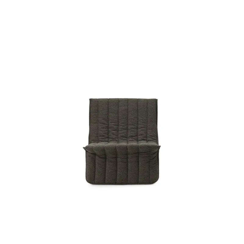 Fauteuil en acier et tissu bouclé noir et beige 70x68cm Limit - Normann Copehagen - The Cool Republic