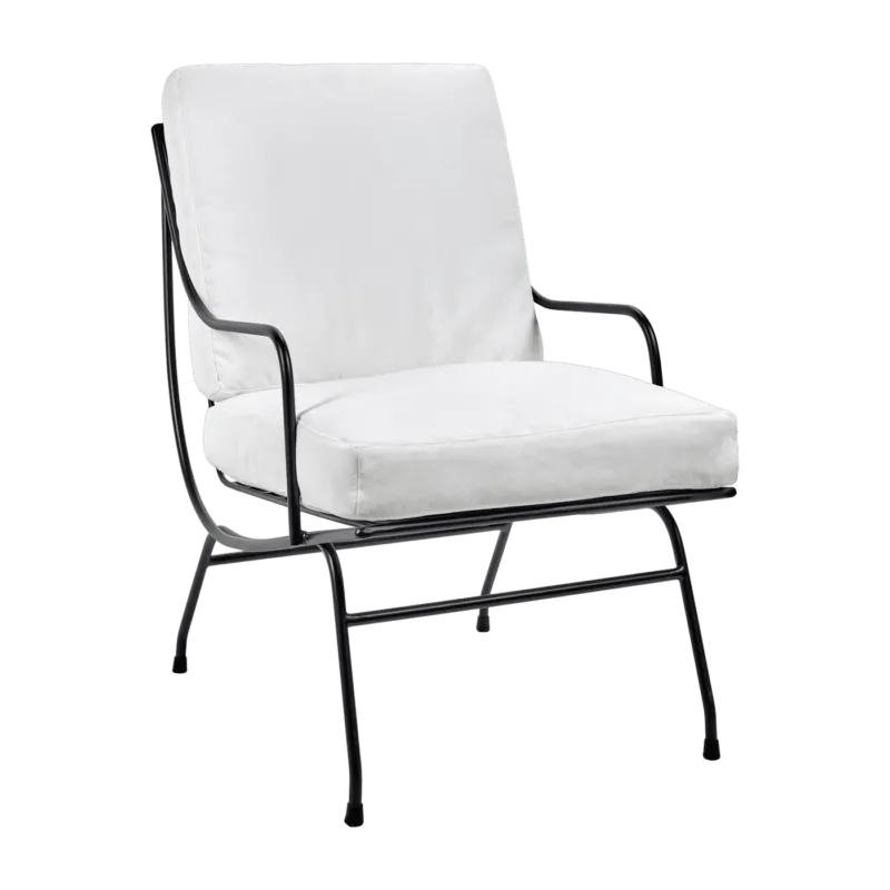 Fauteuil en acier noir avec coussin Stresa - Serax - The Cool Republic