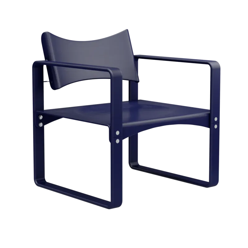 Fauteuil en bouleau laqué bleu 65,5x60x74cm 270F - Verpan - The Cool Republic