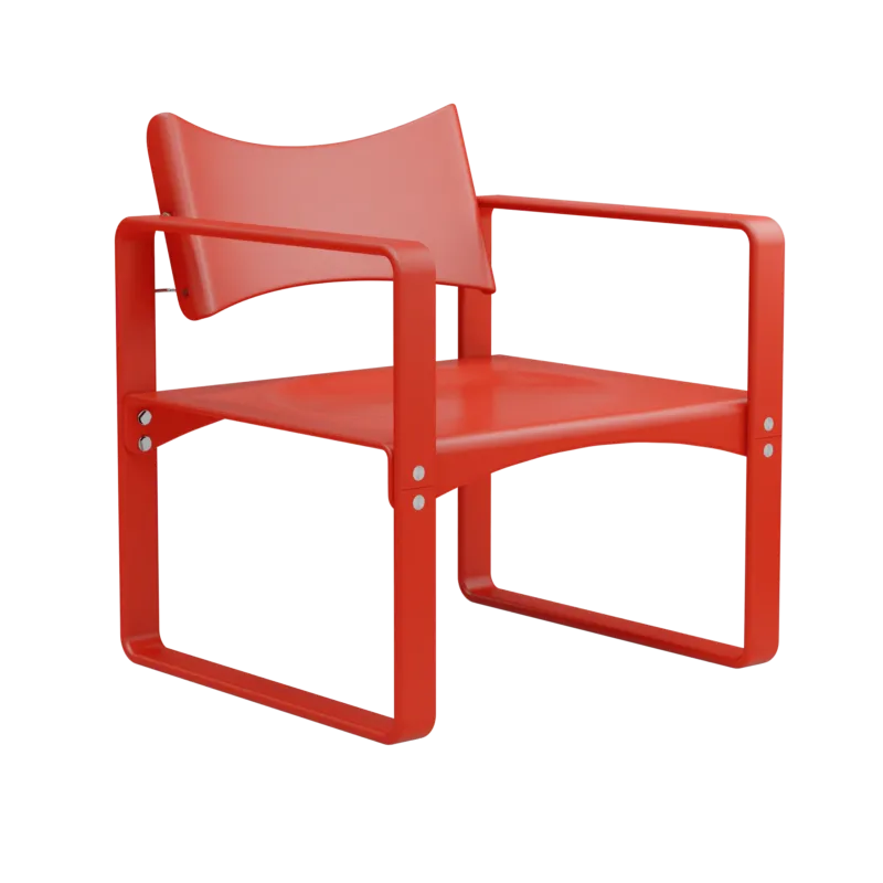 Fauteuil en bouleau laqué rouge 65,5x60x74cm 270F - Verpan - The Cool Republic