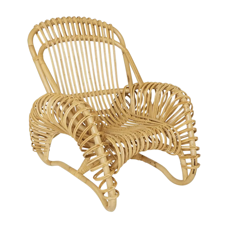 Fauteuil en canne de rotin naturelle Boucle - KOK - The Cool Republic