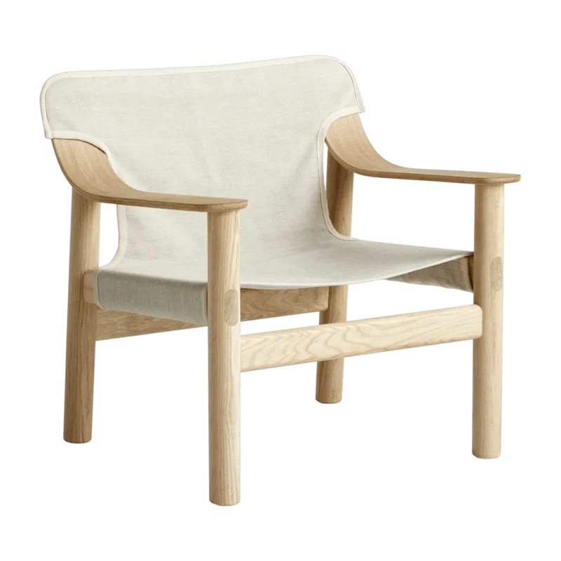 Fauteuil en chêne avec housse en toile écru Bernard - HAY - The Cool Republic