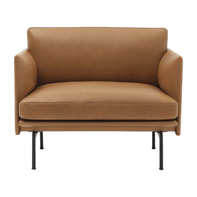 Fauteuil en cuir cognac Outline - Muuto - The Cool Republic