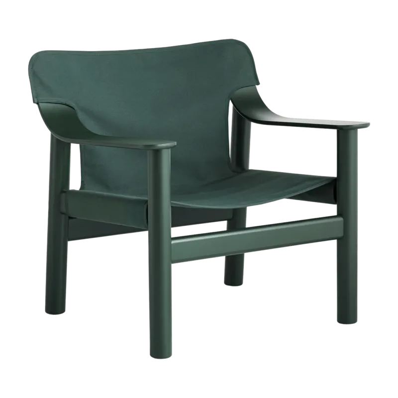 Fauteuil en hêtre avec housse en toile verte Bernard - HAY - The Cool Republic