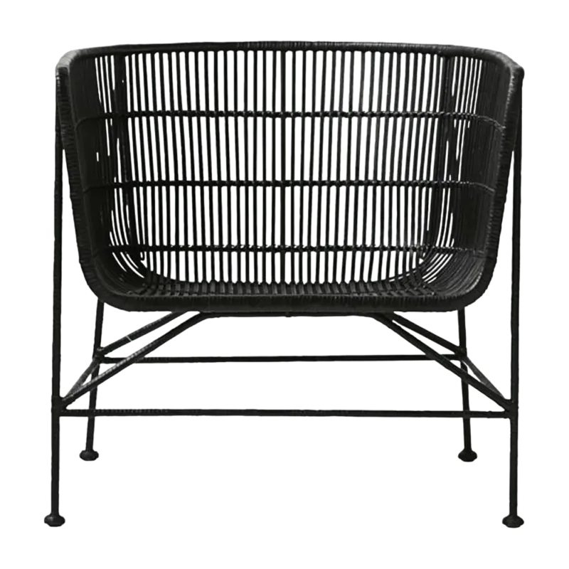 Fauteuil en rotin noir Coon - House Doctor - The Cool Republic