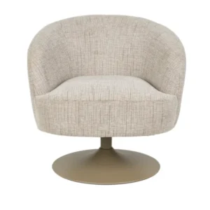 Fauteuil en tissu beige et acier marron Cassian - The Cool Republic - The Cool Republic