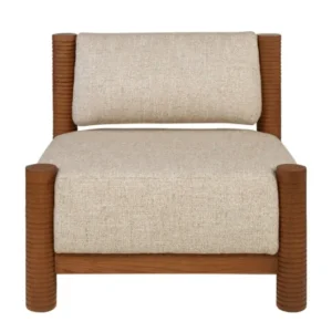 Fauteuil en tissu beige et bois mindi 80x70,5cm Mezze - Versmissen - The Cool Republic