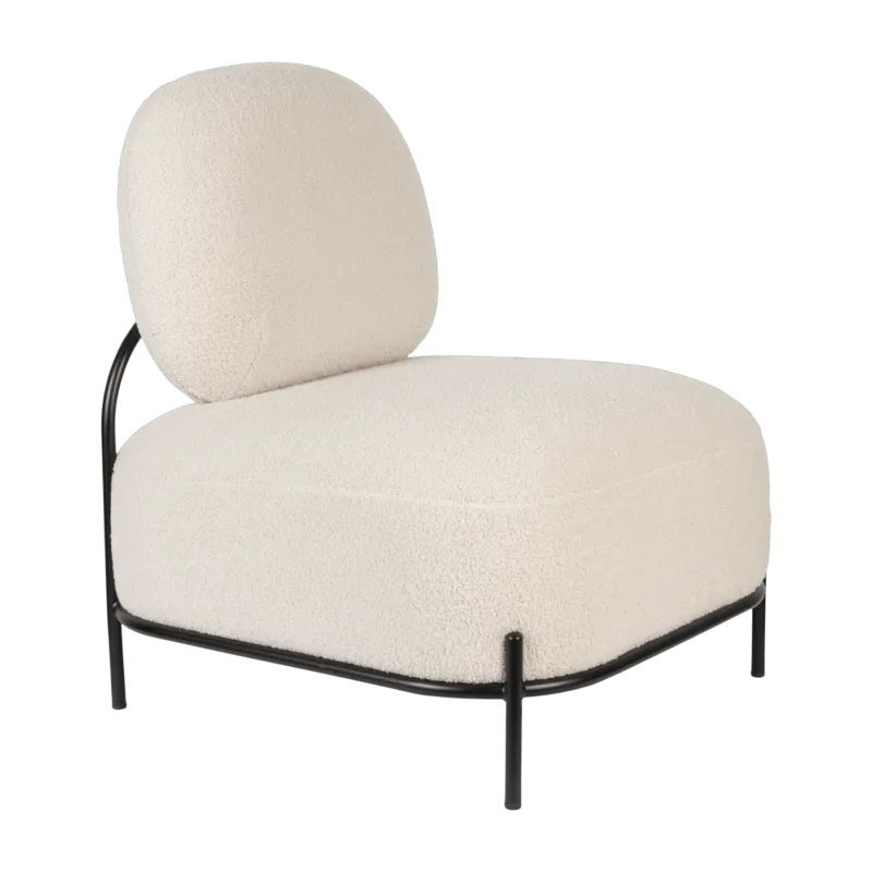 Fauteuil en tissu bouclé beige 71,5x125cm Holly - The Cool Republic - The Cool Republic
