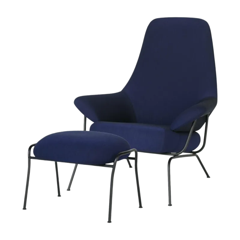 Fauteuil en tissu et repose-pieds Ink Hai - Hem - The Cool Republic