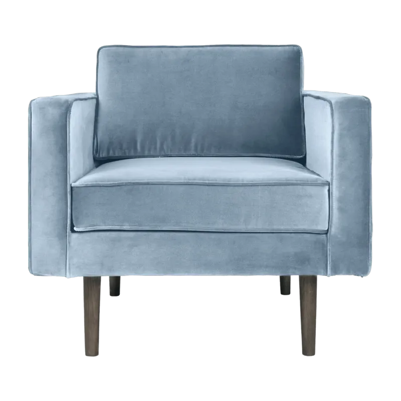 Fauteuil en velours bleu pastel Wind - Broste Copenhagen - The Cool Republic
