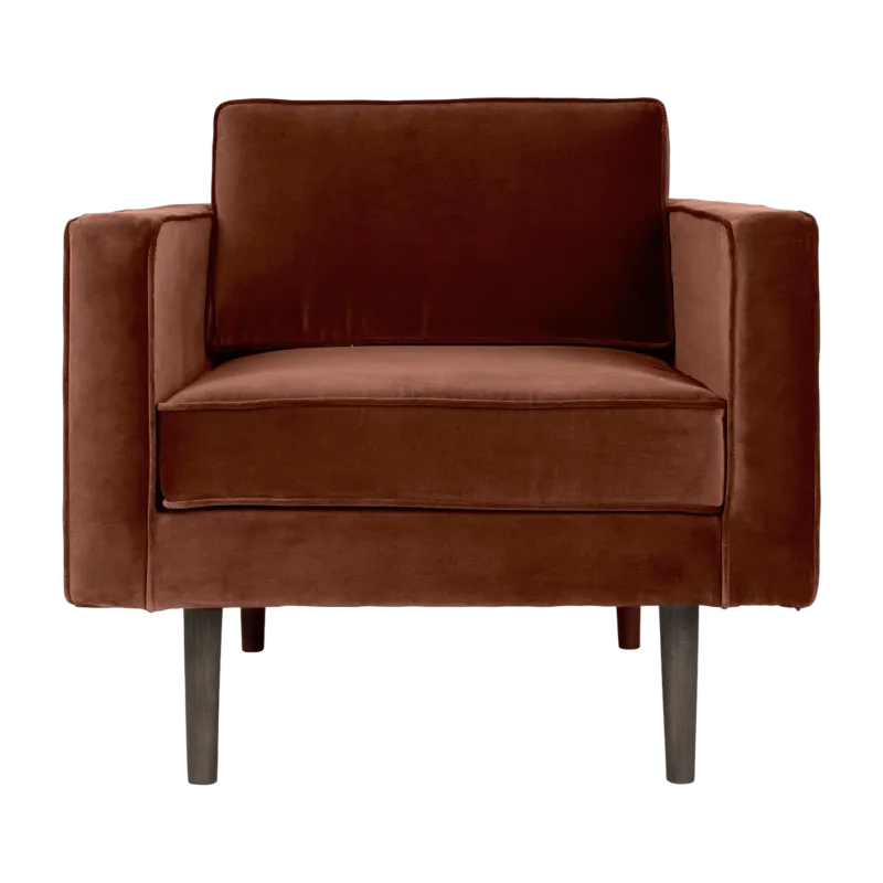 Fauteuil en velours café caramel Wind - Broste Copenhagen - The Cool Republic