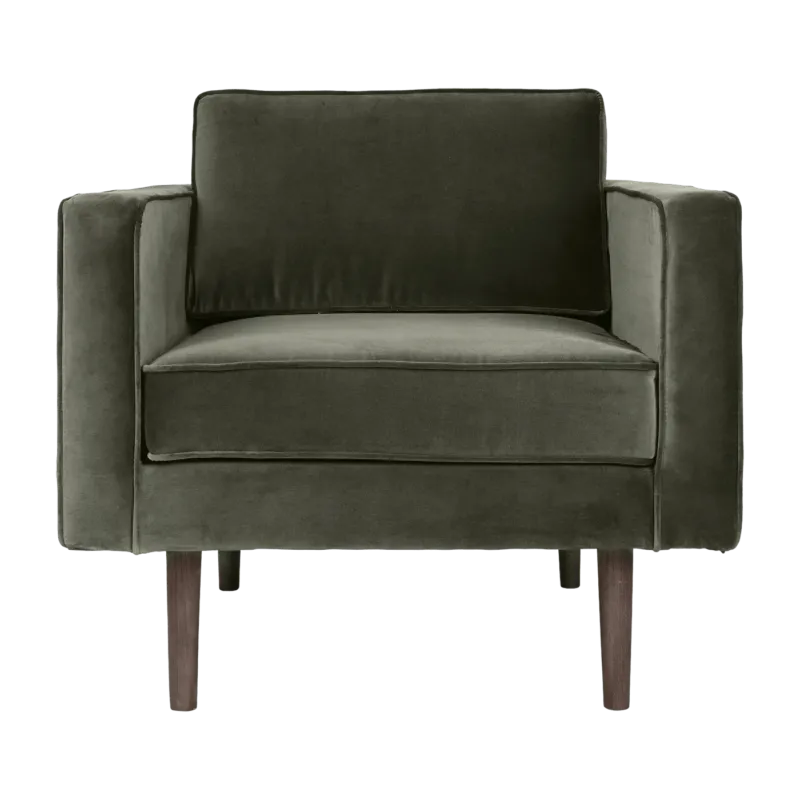 Fauteuil en velours vert Wind - Broste Copenhagen - The Cool Republic