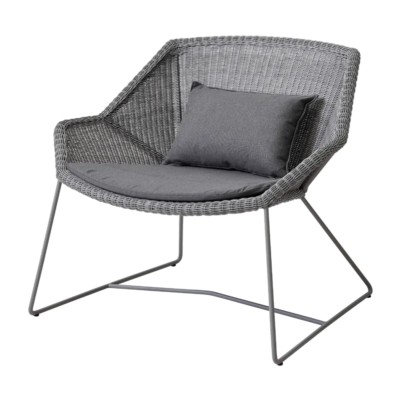 Fauteuil gris avec coussins gris Breeze lounge - Cane-Line - The Cool Republic