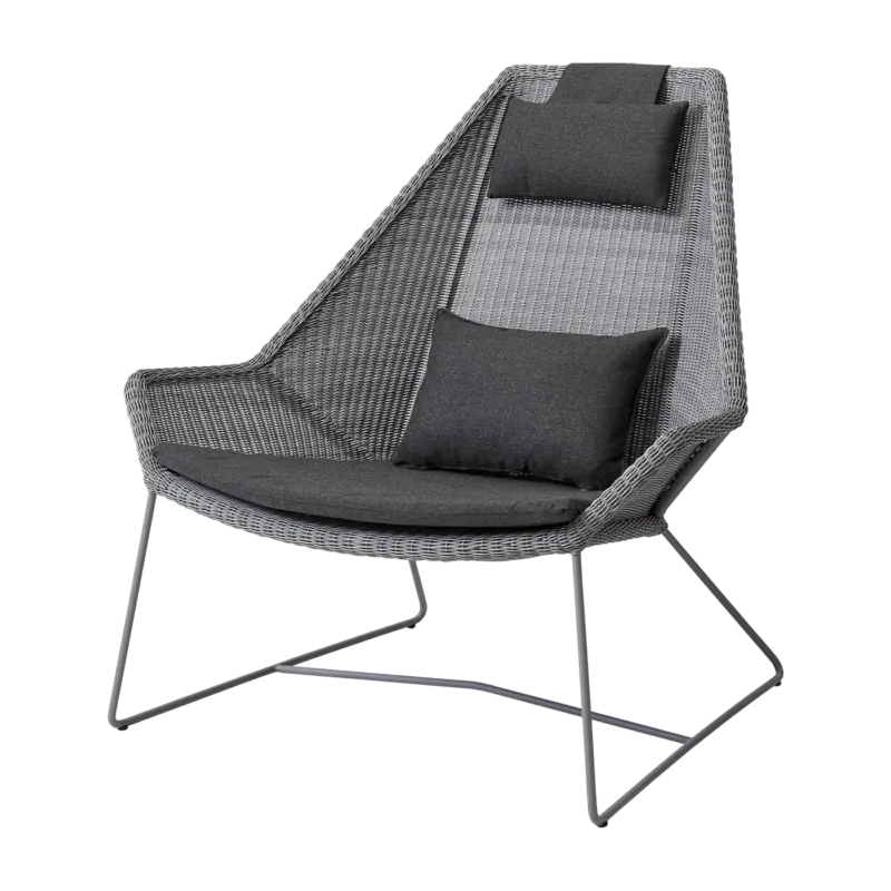 Fauteuil gris avec coussins noir Highback - Cane-Line - The Cool Republic