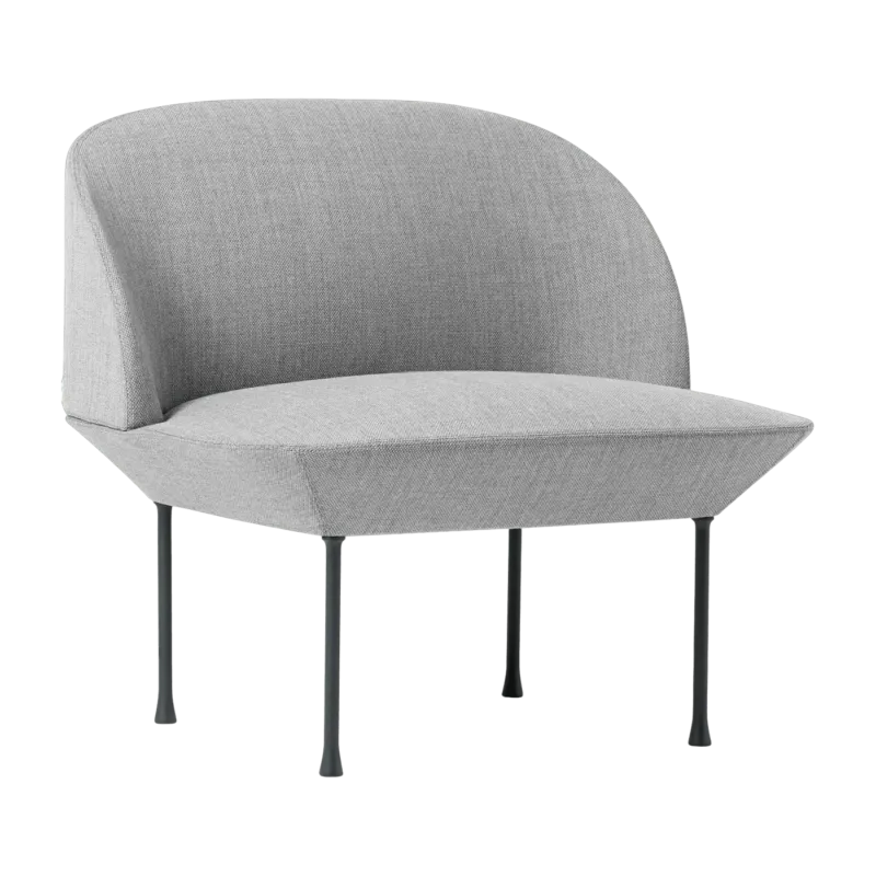 Fauteuil gris clair pieds gris foncé Oslo - Muuto - The Cool Republic