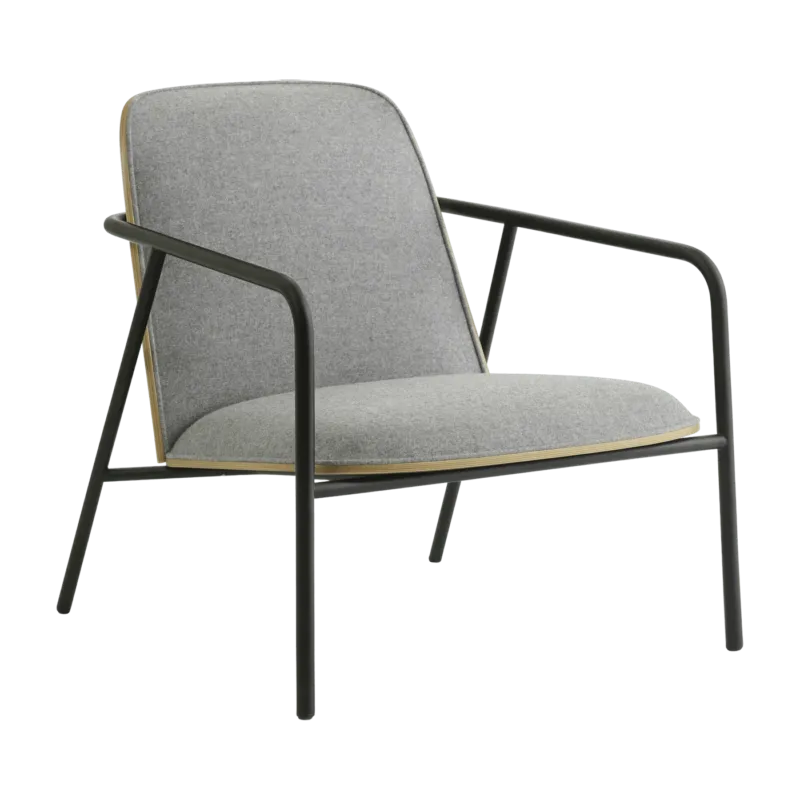 Fauteuil gris et coque en chêne naturel Pad Lounge Oak/Synergy Synergy LDS16 - Normann Copenhagen - The Cool Republic