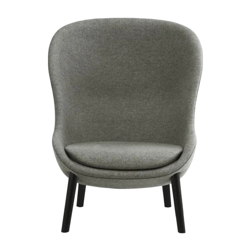 Fauteuil haut en chêne noir et tissu gris Hyg - Normann Copenhagen - The Cool Republic