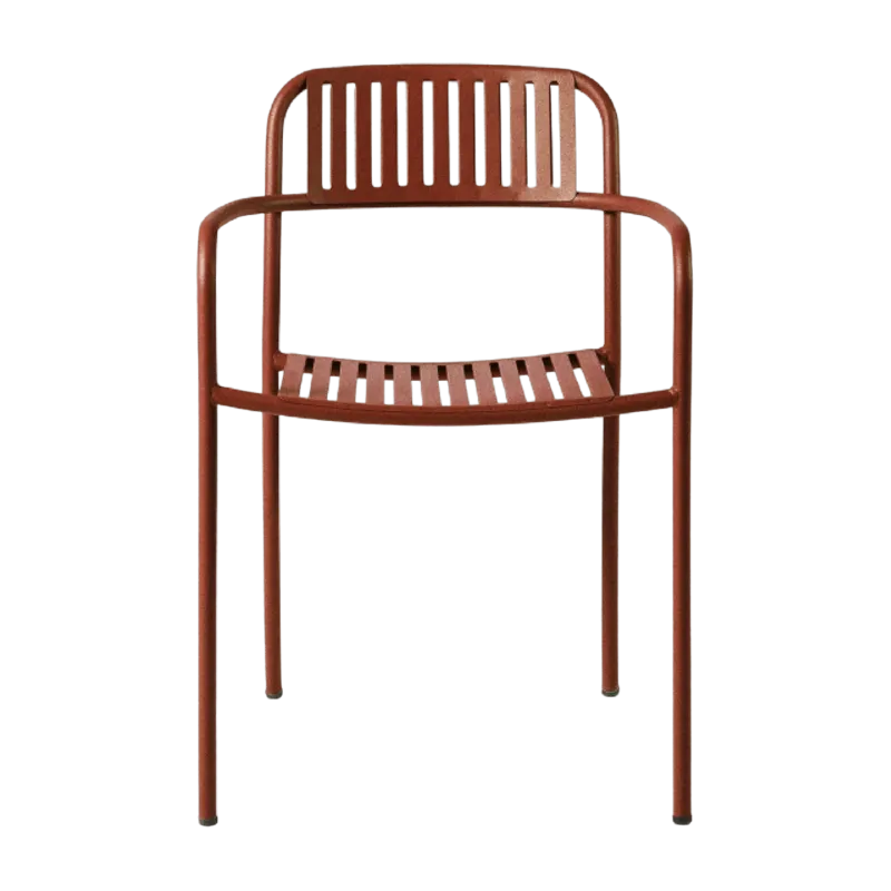 Fauteuil lames en acier inoxydable rouille fauve Patio - Tolix - The Cool Republic