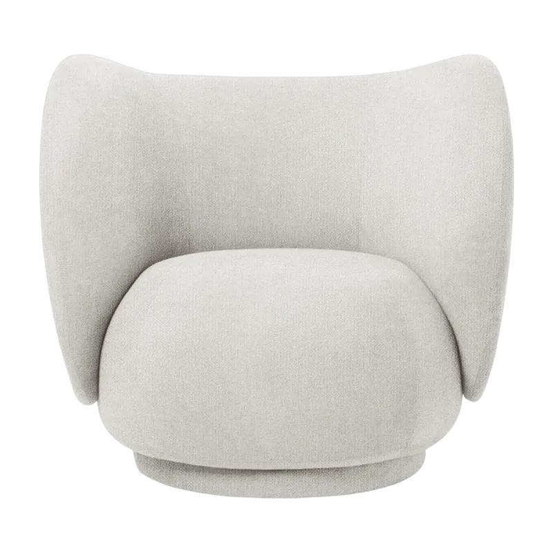 Fauteuil lounge blanc bouclé Rico - Ferm Living - The Cool Republic