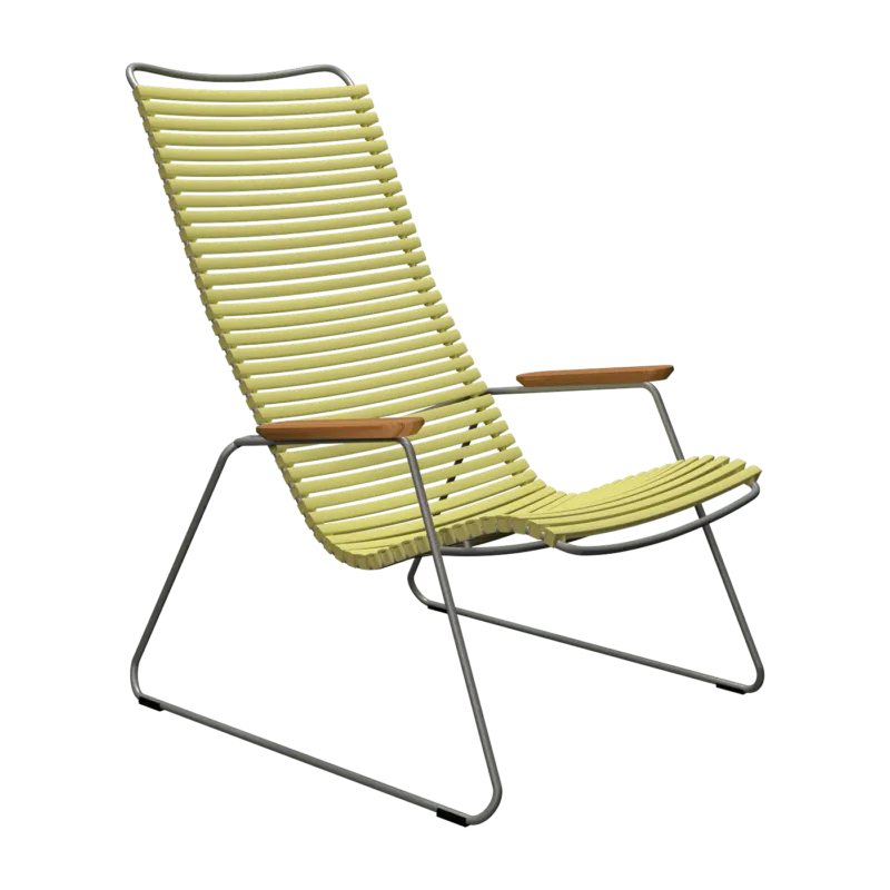 Fauteuil lounge en métal et plastique jaune citron 78x72x77cm Click - Houe - The Cool Republic