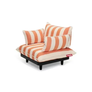 Fauteuil lounge modulaire d'extérieur rayé orange 100x90cm Paletti - Fatboy - The Cool Republic
