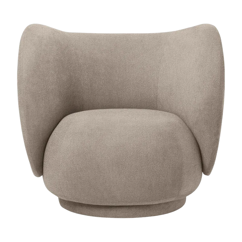 Fauteuil lounge sable bouclé Rico - Ferm Living - The Cool Republic