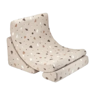 Fauteuil lune pour enfant en tissu beige Terrazzo - Wigiwama - The Cool Republic