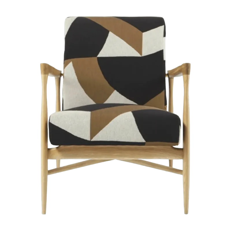 Fauteuil naturel tissu Lelièvre Dalai Floating - Red Edition - The Cool Republic