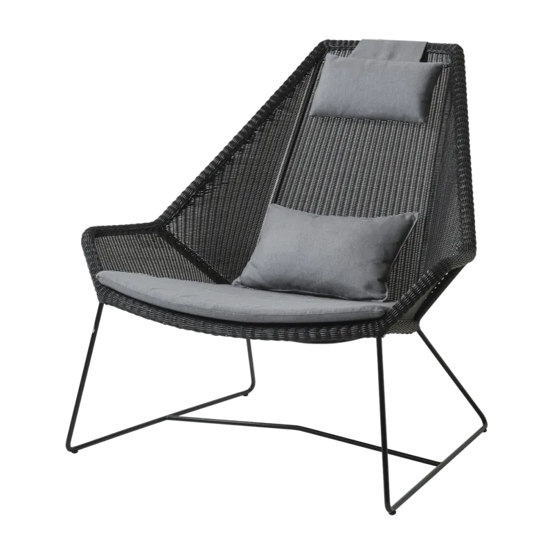 Fauteuil noir avec coussins gris Breeze Highback - Cane-Line - The Cool Republic