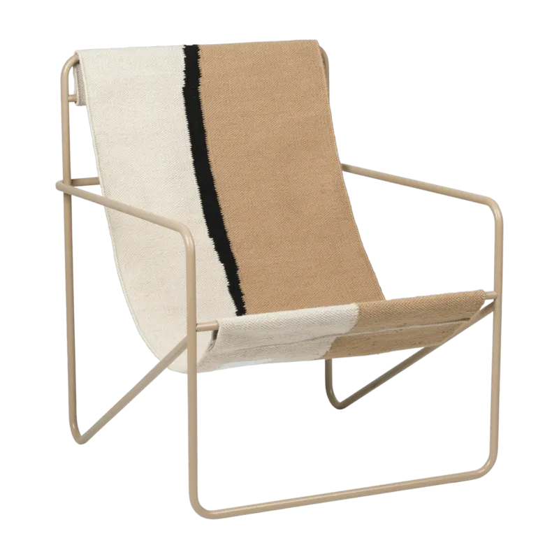 Fauteuil noir et terre en métal beige Desert - Ferm Living - The Cool Republic