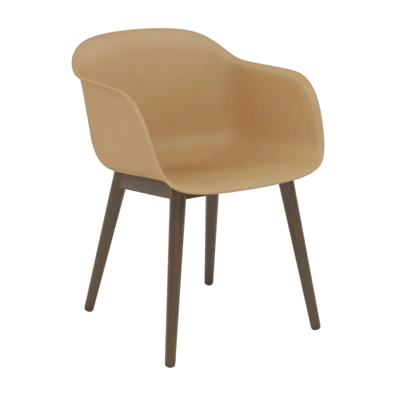 Fauteuil ochre piétement en chêne foncé Fiber - Muuto - The Cool Republic