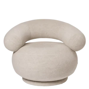 Fauteuil pivotant en alpaga doux beige naturel Orbo - Ferm Living - The Cool Republic
