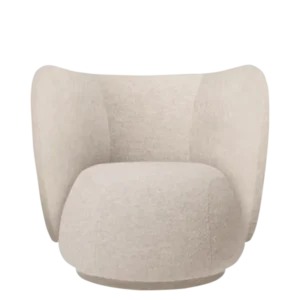 Fauteuil pivotant en alpaga doux beige naturel Rico - Ferm Living - The Cool Republic