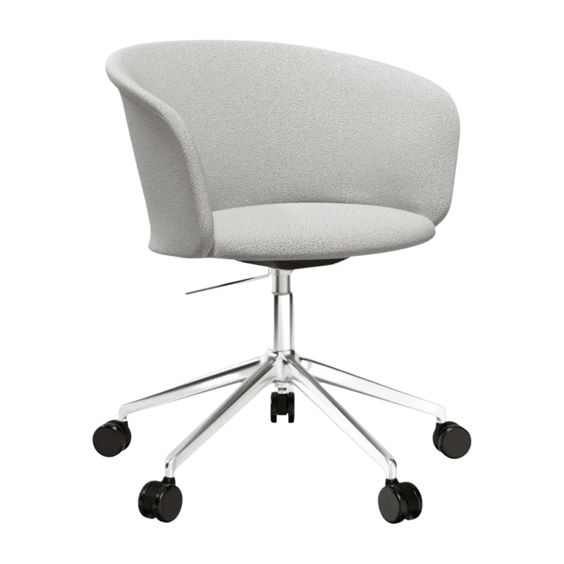 Fauteuil Porcelain et piètement argenté à roulettes Kendo - Hem - The Cool Republic