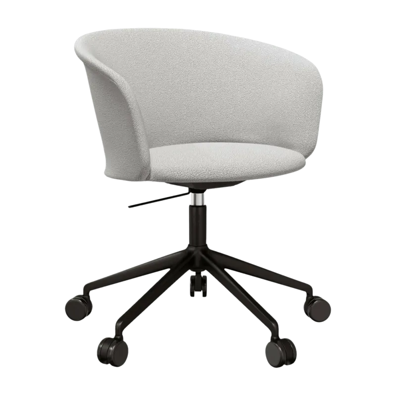 Fauteuil Porcelain et piètement noir à roulettes Kendo - Hem - The Cool Republic