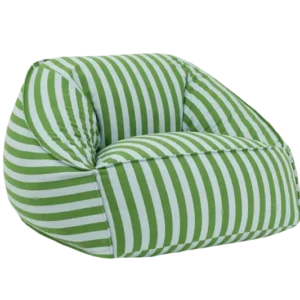 Fauteuil pouf en coton à rayures vert et bleu 105 x 105 x 60 cm Ziggy - Nobodinoz - The Cool Republic