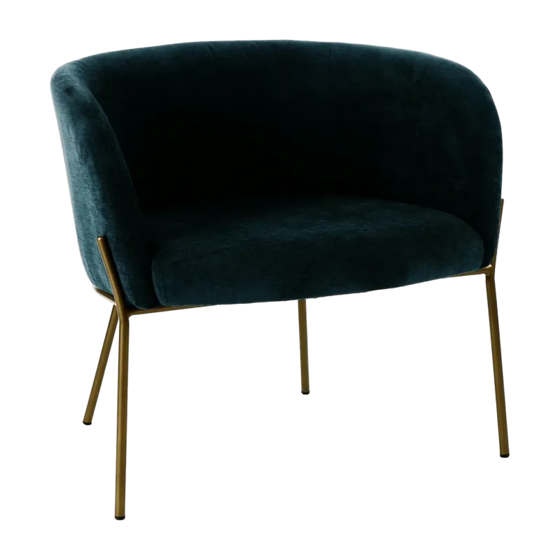 Fauteuil relax en velours pétrole Polka - Pomax - The Cool Republic