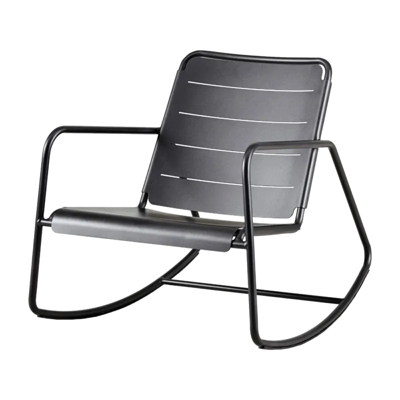 Fauteuil Rocking Chair en aluminium noir Copenhagen - Cane-Line - The Cool Republic