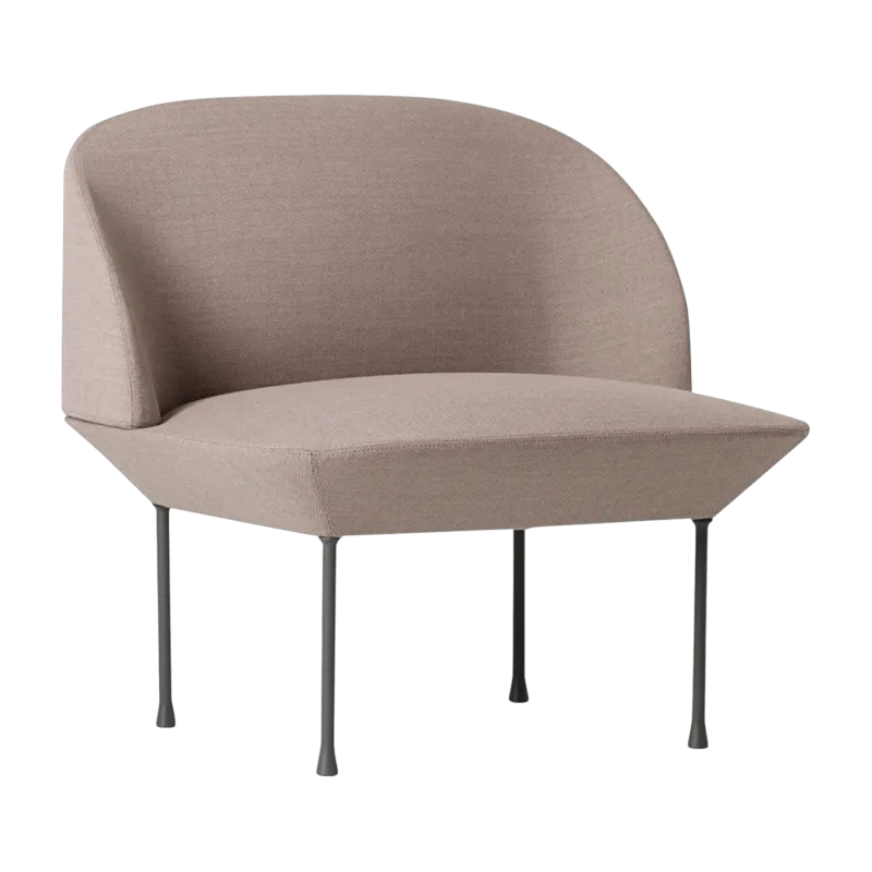Fauteuil rose pieds gris clair Oslo - Muuto - The Cool Republic