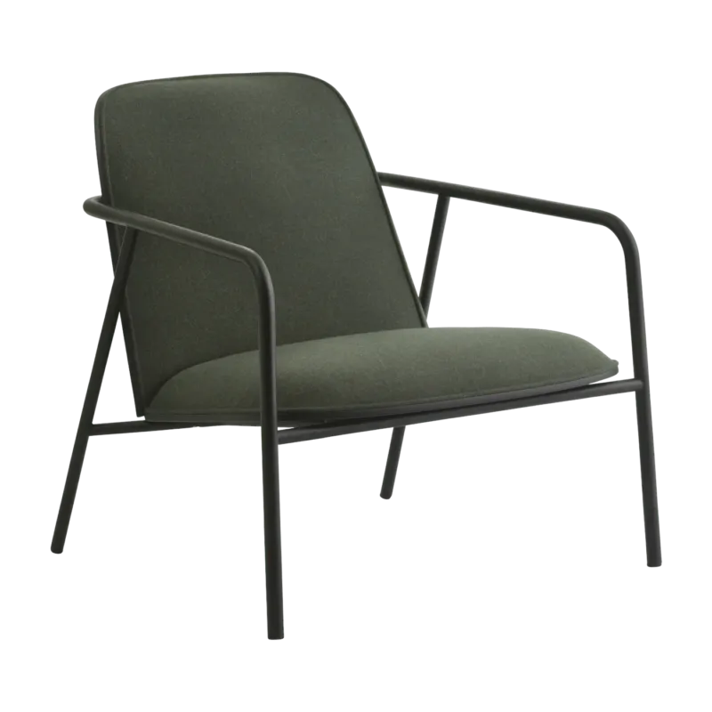 Fauteuil vert et coque en frêne noir Pad Lounge noir/Synergy Synergy LDS41 - Normann Copenhagen - The Cool Republic