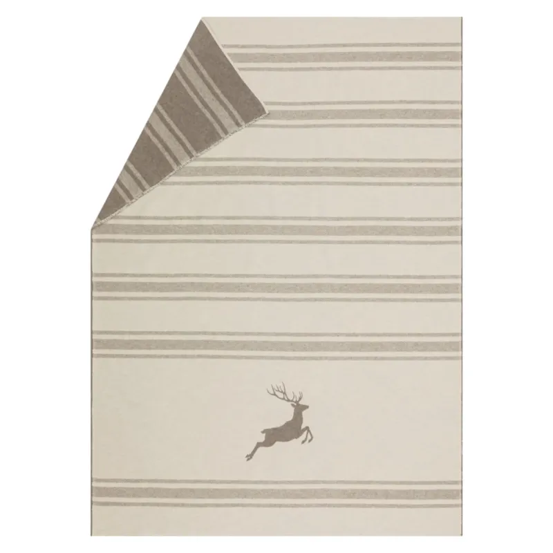 David Fussenegger LUCA Hirsch-Streifen Flanelldecke – Wolle